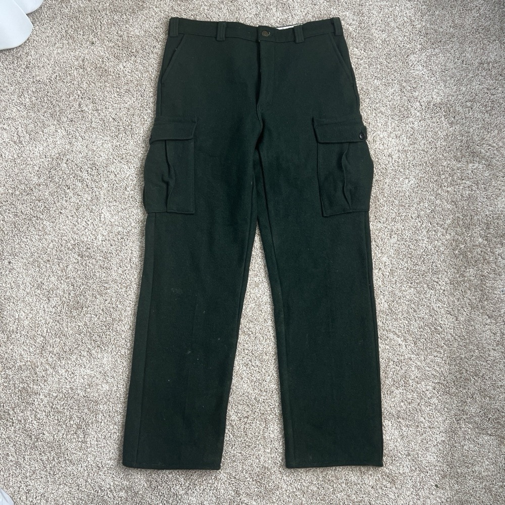 Codet Wool Cargo Pants Mens Size 36x33 Green Outdoors Camping Hiking Trousers
